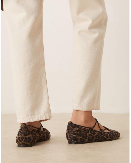 ASOS Natural Lagos Elasticated Ballet Flats