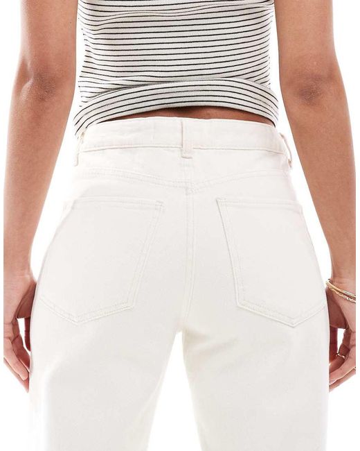 Bershka Rechte Jeans Met Wijde Pijpen in het White