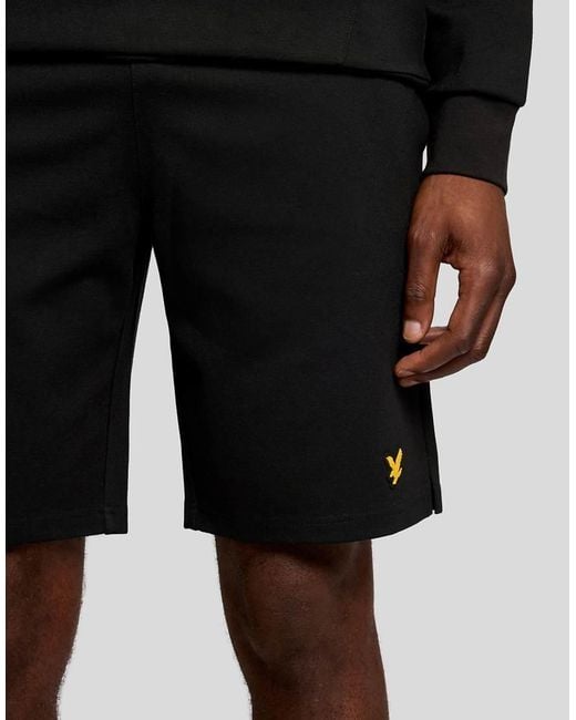 Lyle & Scott Black Mid Layers Fly Fleece Shorts for men