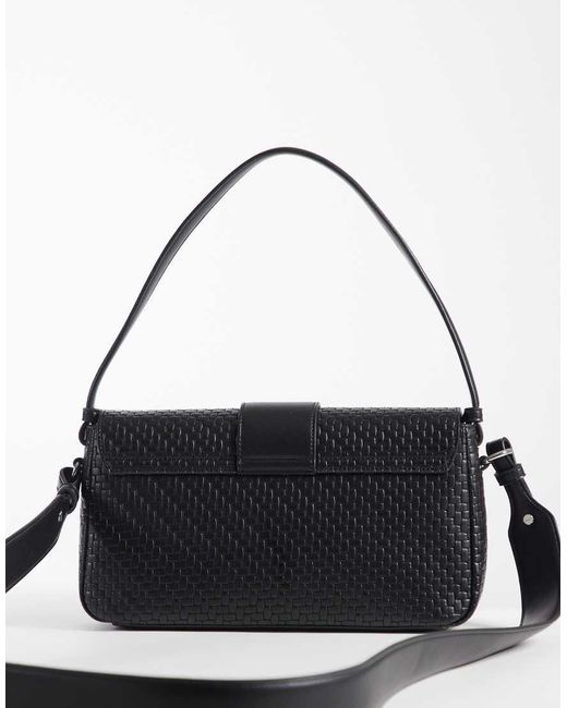 ARMANI EXCHANGE Black Susy Soft Woven Shoulder Bag