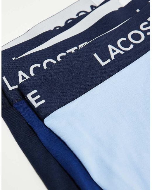 Pack De 3 Calzoncillos De Tonos Azules De Lacoste de hombre de color Blue