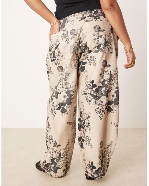 ASOS Brown Curve Barrel Leg Trousers