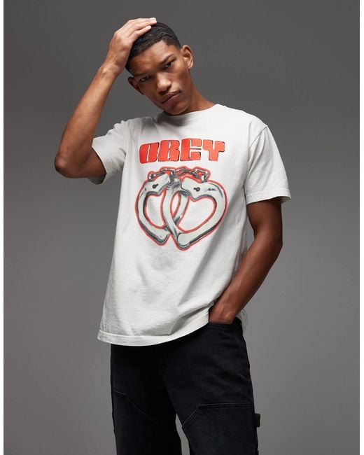 Obey – cuffs – t-shirt in Gray für Herren