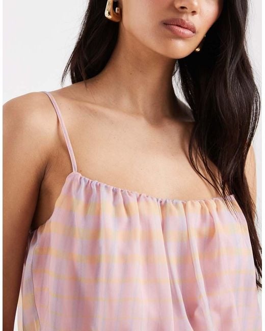 ASOS Pink Chiffon Bubble Cami Top