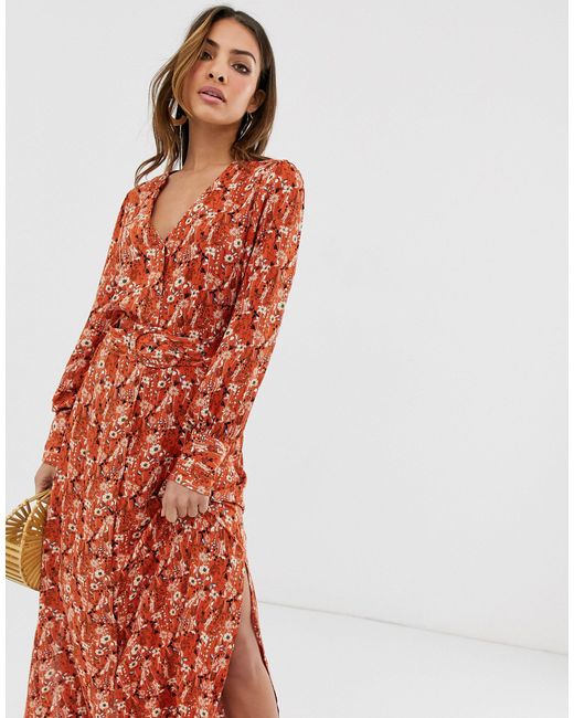 yas floral midi dress
