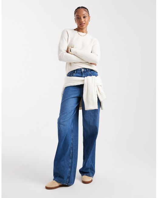 Vero Moda Blue Round Neck Knitted Jumper