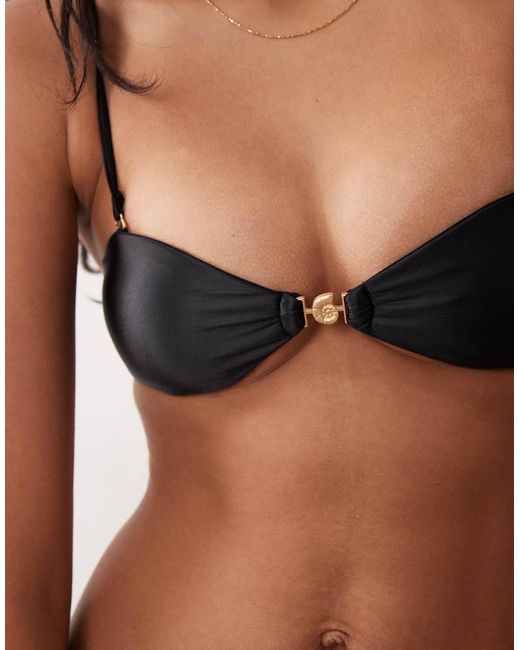 Cotton On Black Bandeau Bikini Set