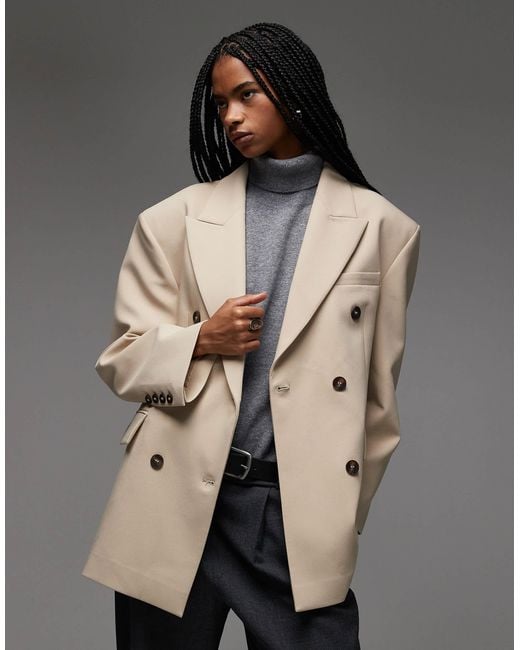 ASOS Black Double Breasted Oversized Blazer