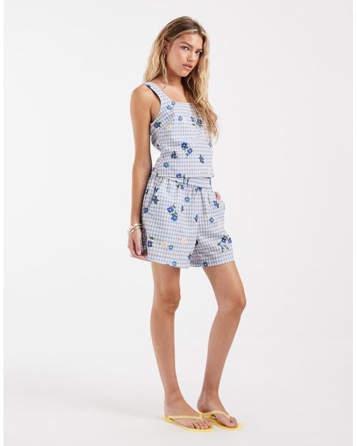 Vero Moda Blue Square Neck Top