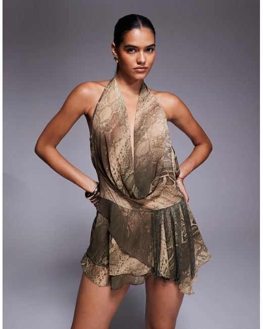 brown i am gia dress Silo Maxi Dress