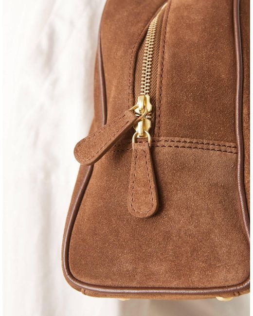 ASOS Brown Suede Bowler Tote Bag