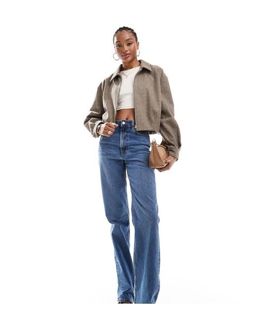 Vaqueros Azul Medio Auténtico Cómodos Y Elásticos De Pernera Recta De Asos Design Tall ASOS de color Blue