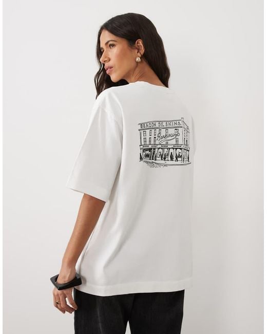 Barbour White Gracefield Short Sleeve Graphic Logo T-Shirt