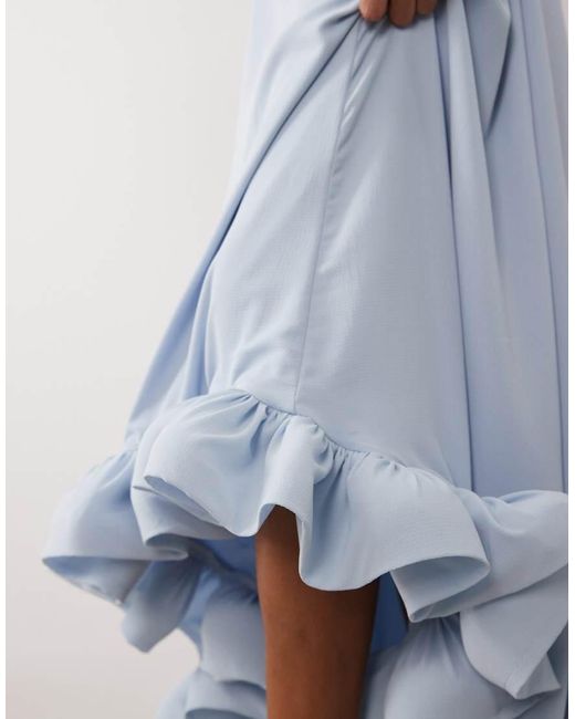 Y.A.S White Cami Maxi Dress With exaggerated Buble Hem