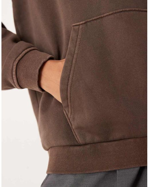 Brave Soul Brown Quarter Zip Funnel Neck Sweatshirt