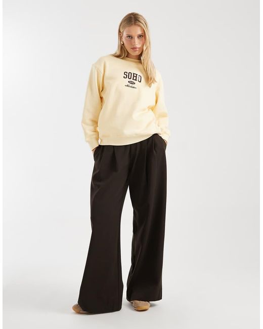 Brave Soul Natural Cotton Rich Sweatshirt With Soho Print
