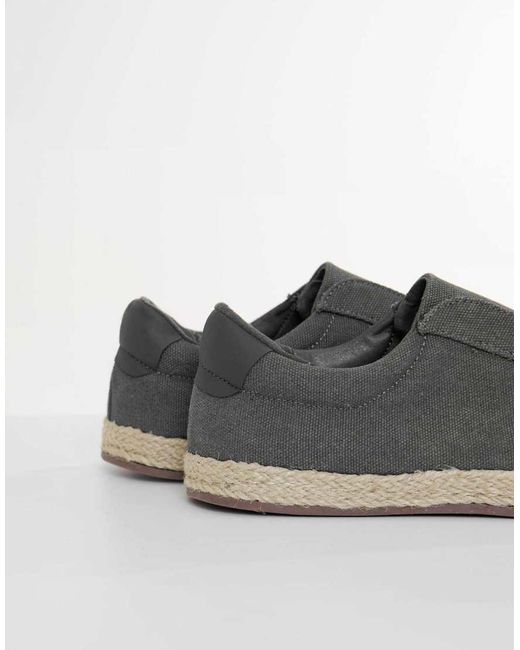 Threadbare Gray Cotton Canvas Slip On Espadrilles for men