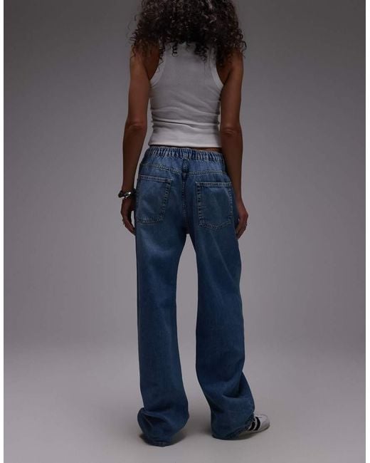 TOPSHOP Blue Denim Lightweight jogger Jean