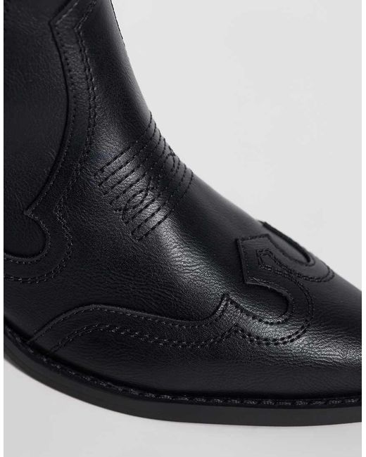ASOS Blue Western Chelsea Boots With Cuban Heel for men