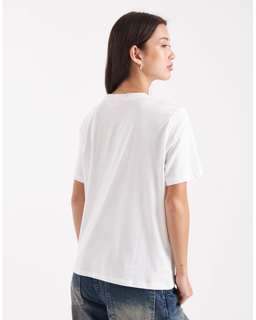 Pieces White Fig Graphic Print Oversized T-shirt