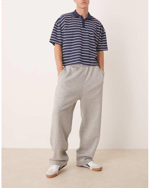 Joggers Gris Jaspeado Básicos De Pernera Ancha De ASOS de hombre de color Blue