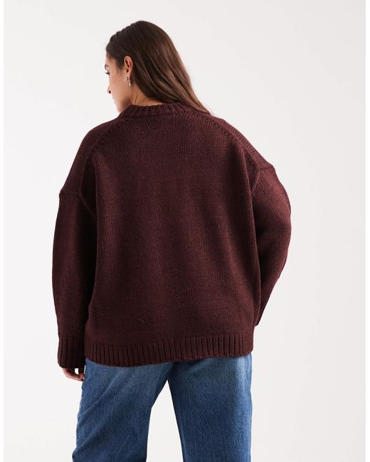 Asos design curve - pull oversize à col ras ASOS en coloris Brown
