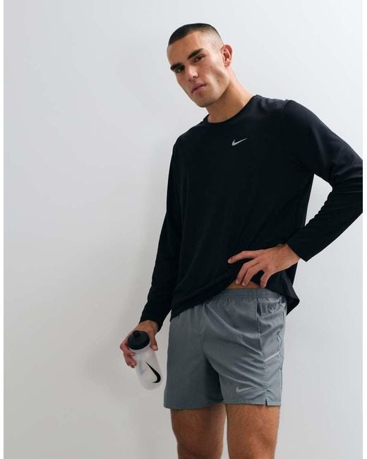 Nike Black Miler Dri-Fit 5Inch Shorts for men