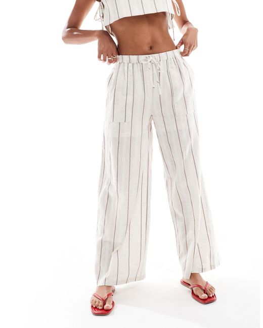 Native Youth White – weite hose mit mehrfarbigen streifen, kombiteil