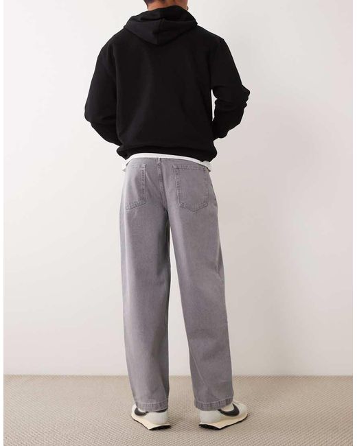 ASOS Gray Loose Straight Jeans for men