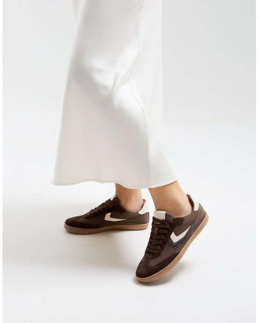 Bershka Brown Retro Trainers