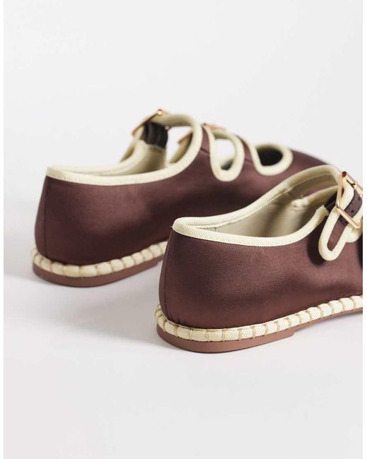 ASOS Brown Lumina Mary Jane Ballets