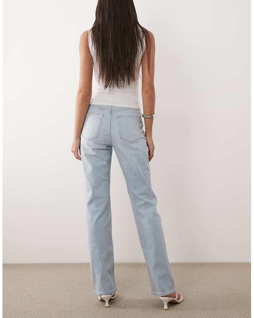 Calvin Klein Blue High Rise Straight Leg Jeans