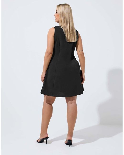 Yours Clothing Black Seam Detail Mini Dress