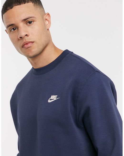 Nike Cotton Foundation Crew Sweatshirt in Blue/Navy (Blue) for Men - Save  64% - Lyst
