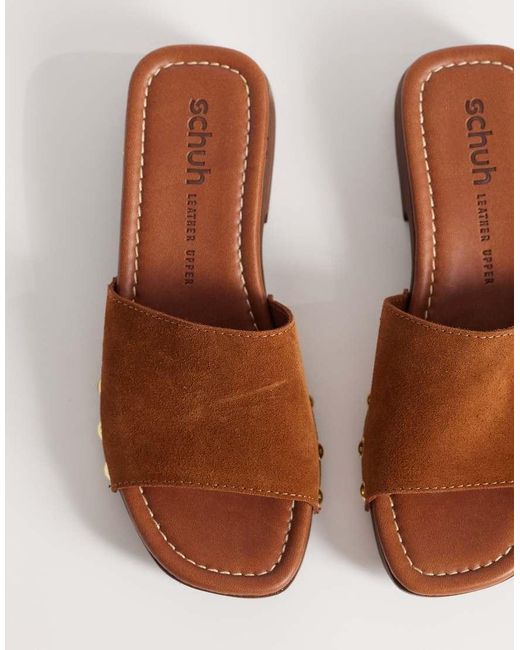 Schuh Brown Verity Studded Heeled Clog