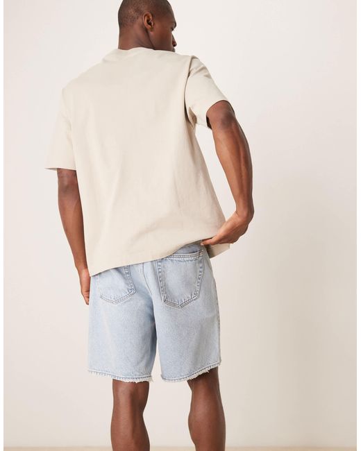 Abercrombie & Fitch – lockere jeans-shorts in Natural für Herren