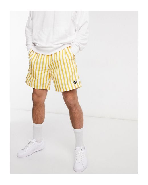 PUMA Yellow Downtown Striped Shorts for men