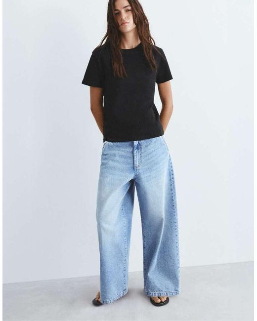 Pull&Bear Black Basic Short Sleeve T-shirt