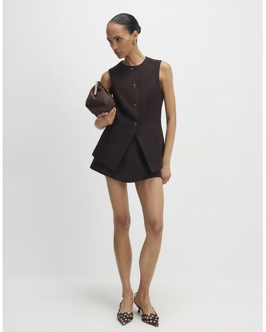 River Island Black Wrap Button Detail Skort