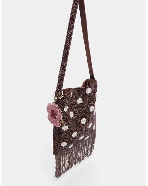 Pull&Bear White Embellished Polka Dot Shoulder Bag
