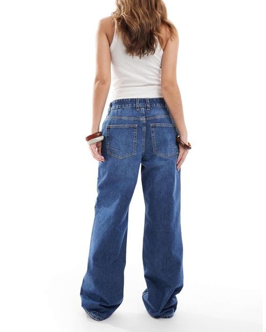 ASOS Blue Baggy Wide Leg Jean