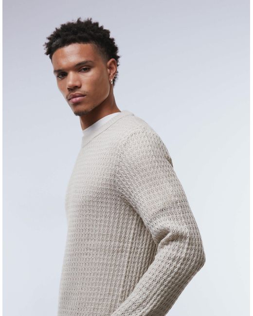 Pull texturé - beige JJ Rebel pour homme en coloris Gray