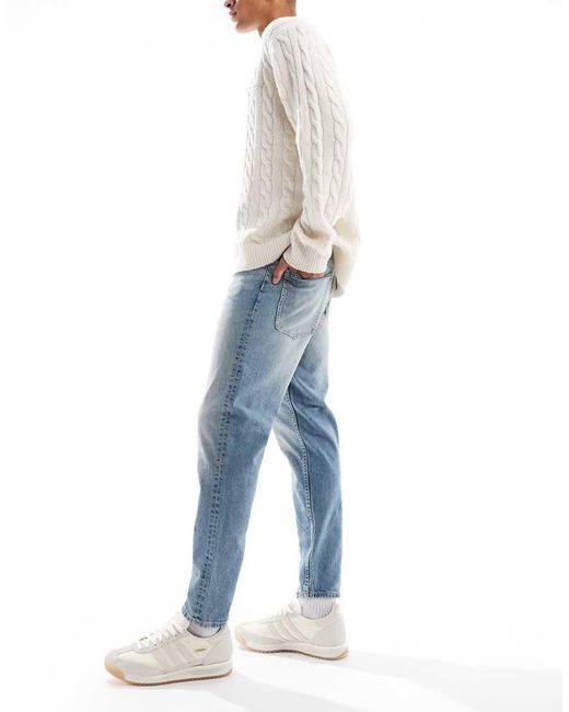 ASOS Blue Tapered Fit Jeans for men