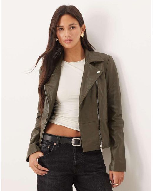 Giacca Biker Premium di Y.A.S in Brown