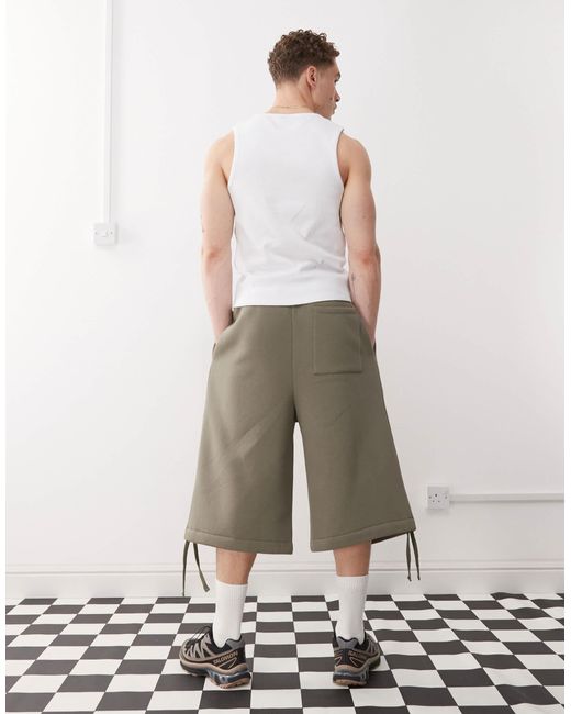 ASOS – längere oversize-shorts in Natural für Herren