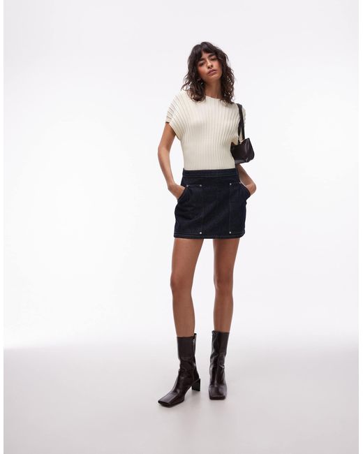 ASOS White Carpenter Detail Mini Skirt