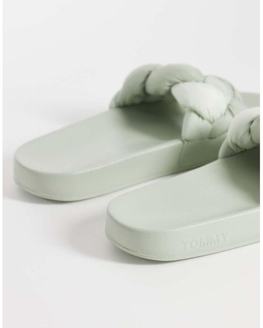 Tommy Hilfiger Gray Braided Slides