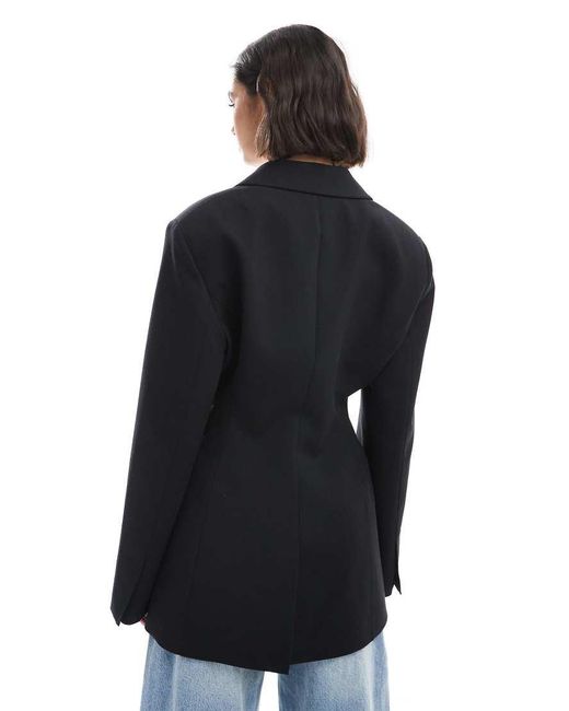 ASOS Blue Tailored Cinch Waist Blazer