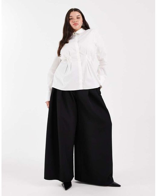 Vero Moda White Cinched Waist Shirt