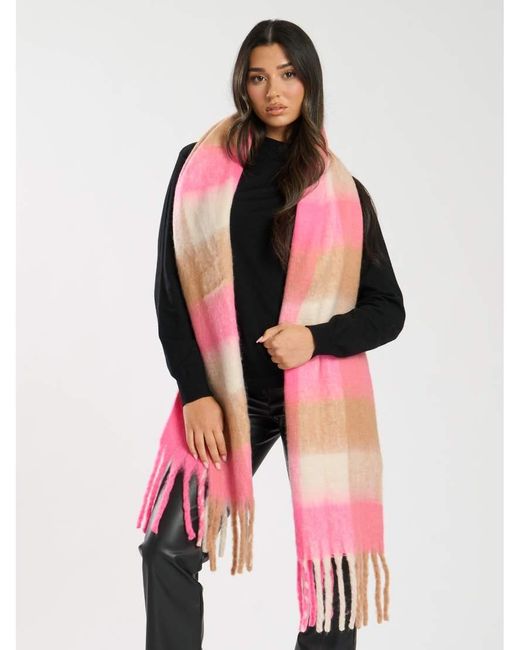 South Beach Pink Fluffy Oversized Scarf